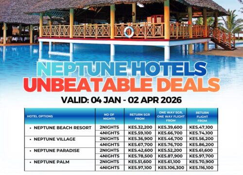 Neptune Hotels Kenya All-Inclusive Deals 2026 | SGR & Flight Packages to Diani & Bamburi
