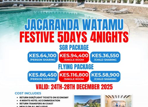 Jacaranda Watamu Festive 5 Days, 4 Nights Holiday