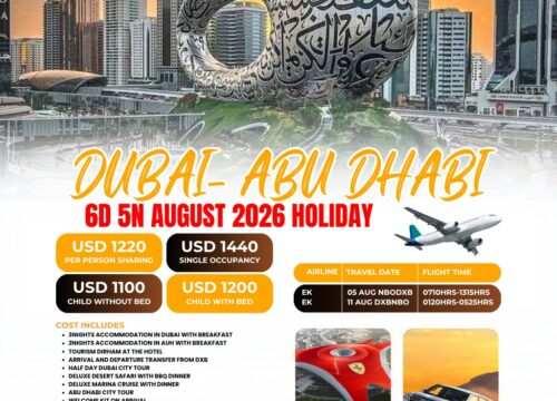 Ultimate Dubai-Abu Dhabi Holiday | 6-Day, 5-Night August 2026 Escape | Pomper Adventures
