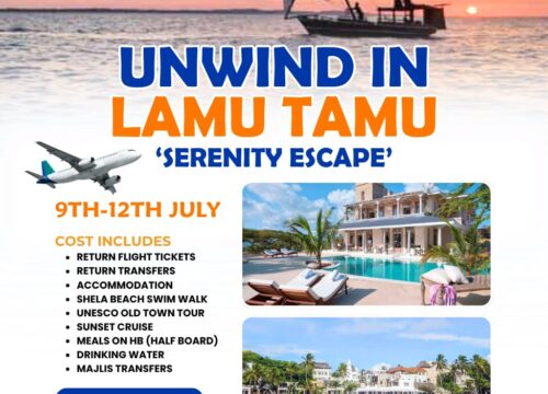Unwind in Lamu Tamu | Your Ultimate Serenity Escape | 9th to 12th July 2026 | Pomper Adventures